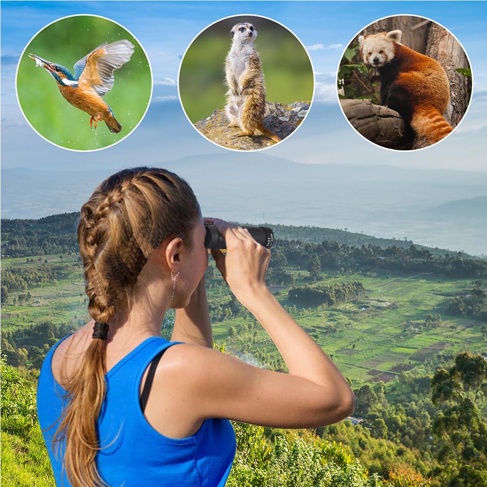 Joyzan Monocular Telescope, 8X Handheld Wide Angle Telescope Spotting Scope Wildlife Observers Eyepiece Compact Monocular Hd For